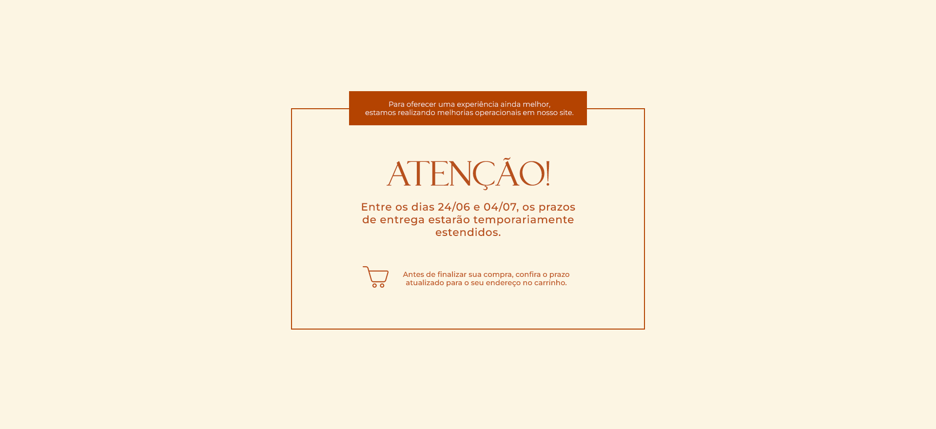 Aviso -  Entrega