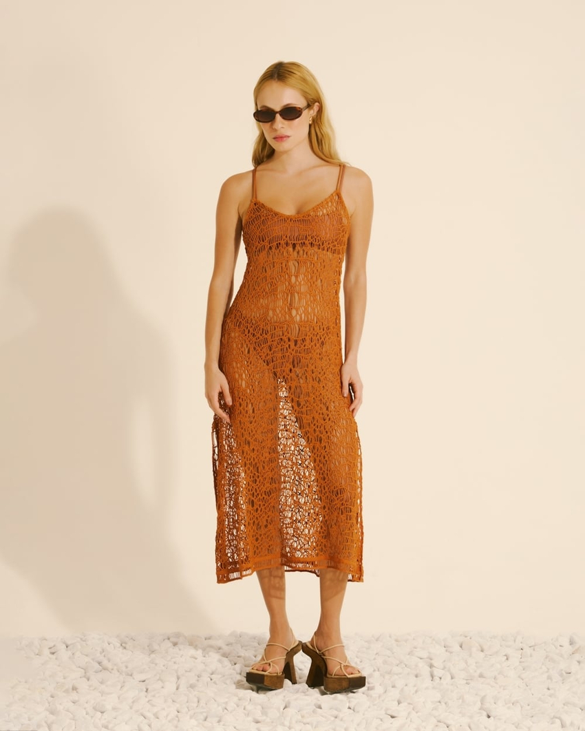 Vestido Midi Ginger e La Sirene Ibiza Terracota